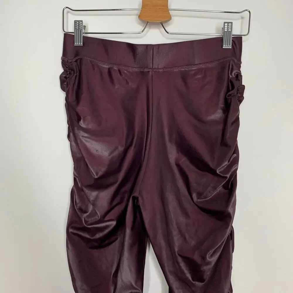 Alo yoga High-Waist Cinched Legging Oxblood Shine Purple Womens Large